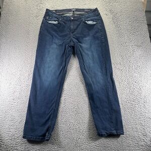 Chaps Jeans Mens 36x30 Blue Denim Straight Leg Workwear Stretch Dark Wash Faded
